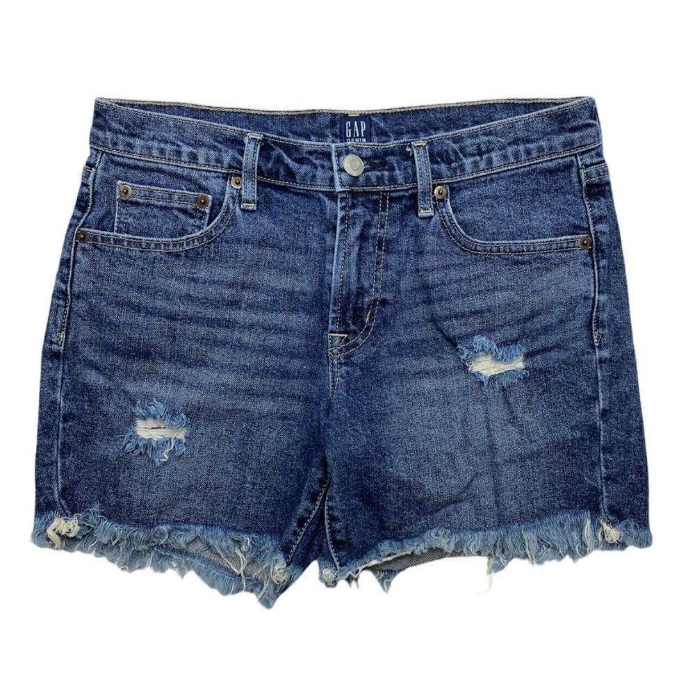 Womens GAP Dark Wash Tropical Back Pocket Distressed Sz 26 ‎ or 2